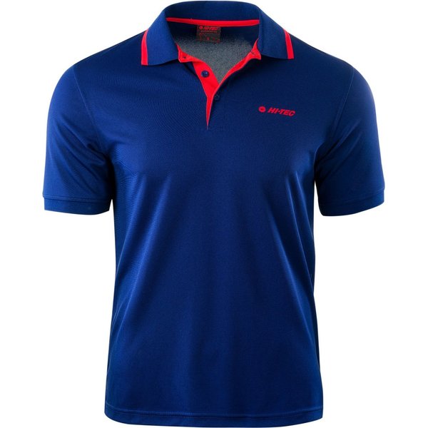 Koszulka polo męska Site Hi-Tec - blue/high risk red
