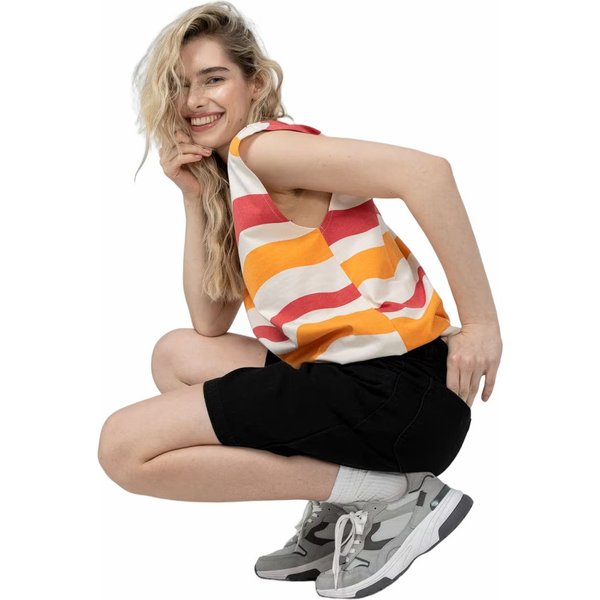 Bezrękawnik damski OTHSS23TSLEF009 Outhorn - biały/pomarańczowy/czerwony