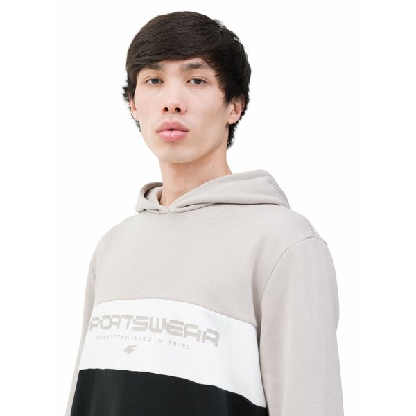 Bluza męska 4FWSS24TSWSM1032 4F - ciepły jasny szary