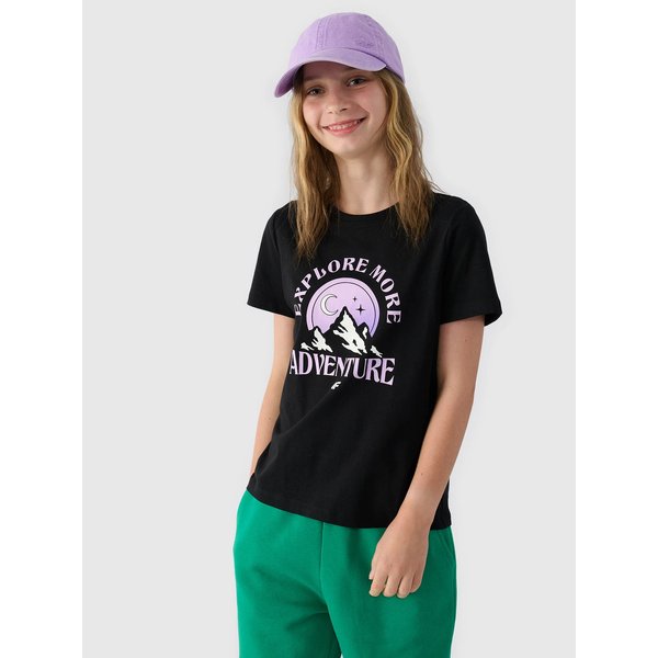 Koszulka dziewczęca TTSHF1548 4F - głęboka czerń