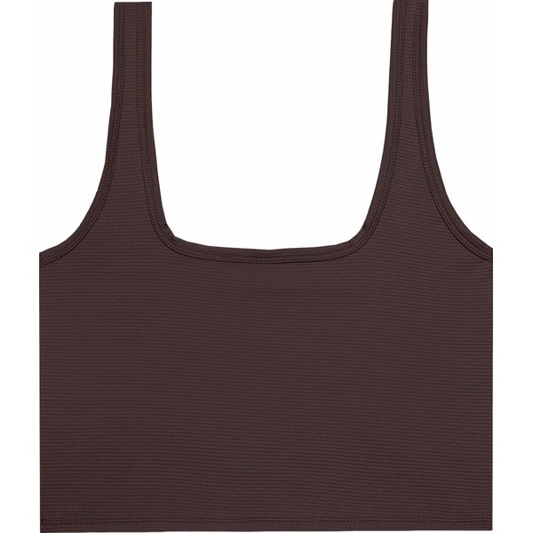 Bezrękawnik, crop top damski 4FWSS24TSLEF072 4F - ciemny brązowy