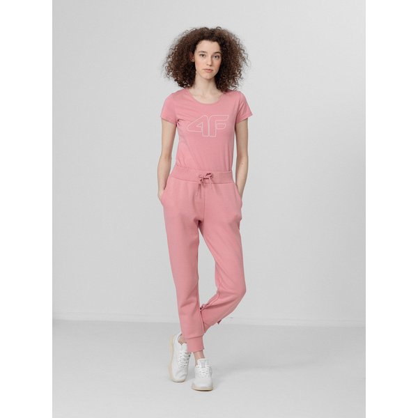 Spodnie dresowe damskie H4Z22 SPDD350 4F - różowa