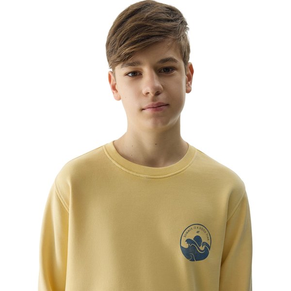 Bluza chłopięca 4FJWSS24TSWSM0936 4F - jasny żółty