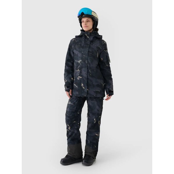 Kurtka snowboardowa damska TTJAF586 4F - multikolor allover