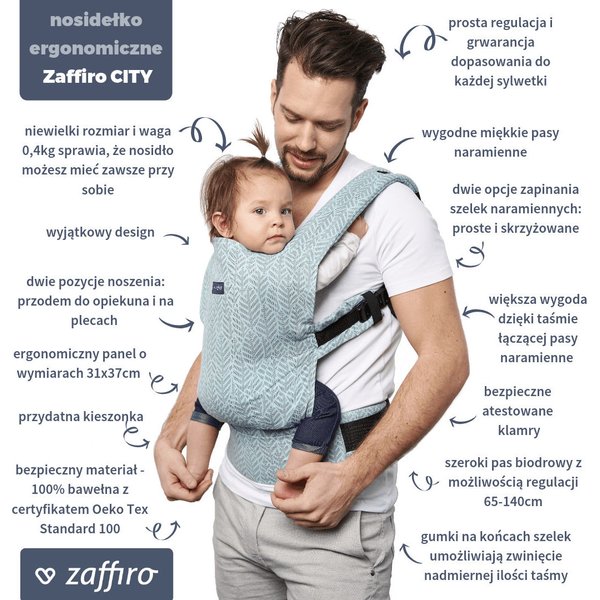 Nosidełko ergonomiczne City Zaffiro - niebieskie