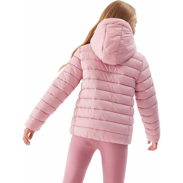 Kurtka puchowa dziewczęca 4FJAW23TDJAF266 4F - jasny róż