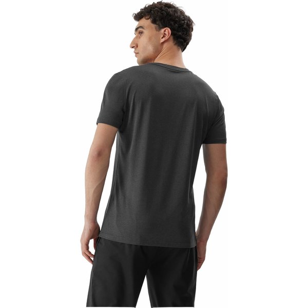 Koszulka męska 4FAW23TFTSM449 4F - głęboka czerń melanż