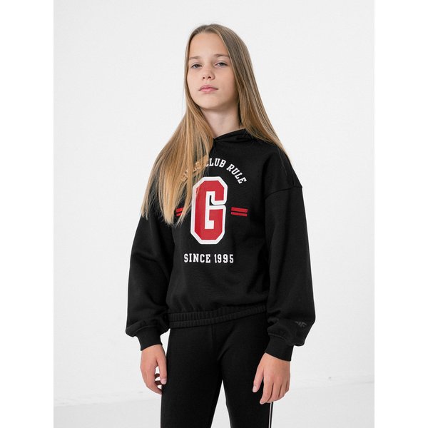Bluza dziewczęca HJZ22 JBLD004 4F - czarna
