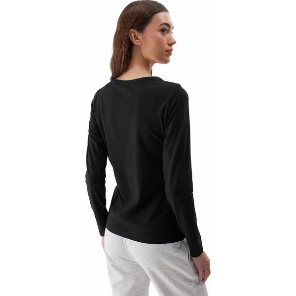 Longsleeve damski 4FWSS24TLONF218 4F - głęboka czerń