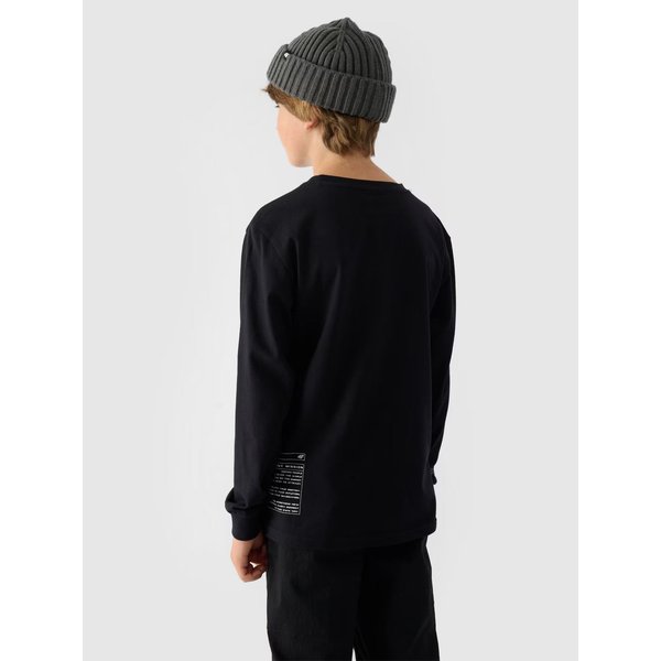 Longsleeve chłopięcy TLONM294 4F - głęboka czerń