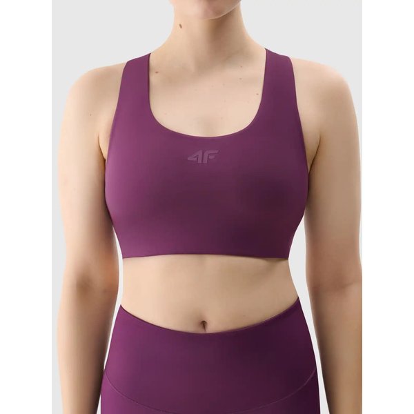 Biustonosz sportowy damski USBAF152 4F - ciemny fiolet