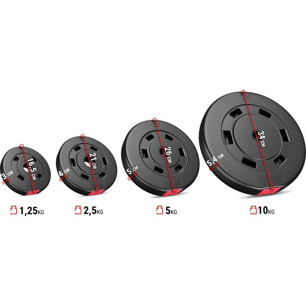 Zestaw obciążeń kompozytowych 10kg=2x5kg Hop Sport