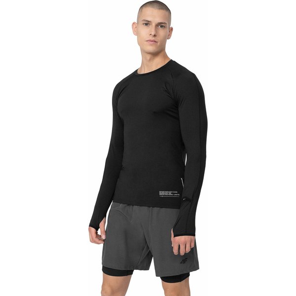 Longsleeve męski 4FSS23TFLOM078 4F - czarna