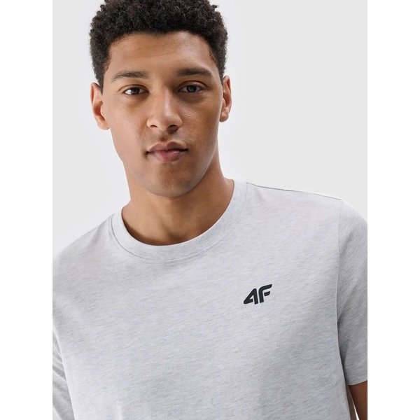 Koszulka męska TTSHM2256 4F - chłodny jasny szary melanż