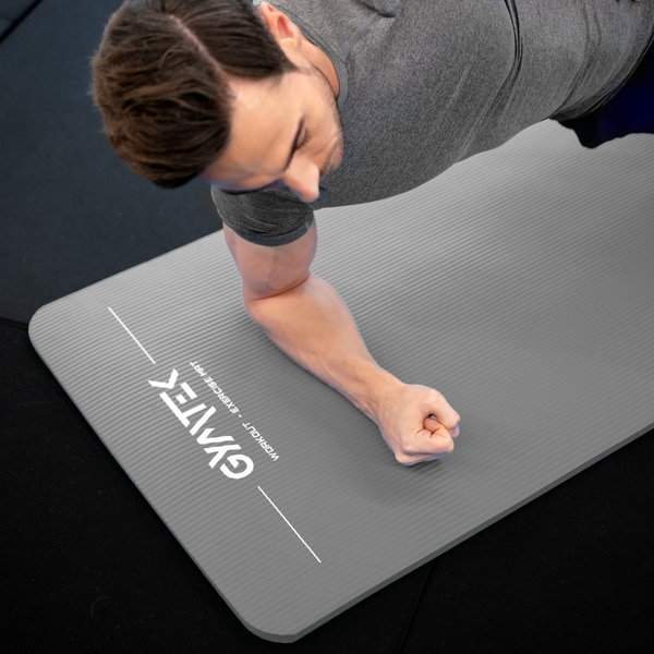 Mata do ćwiczeń gruba, do jogi NBR 1,5 Gymtek - szary