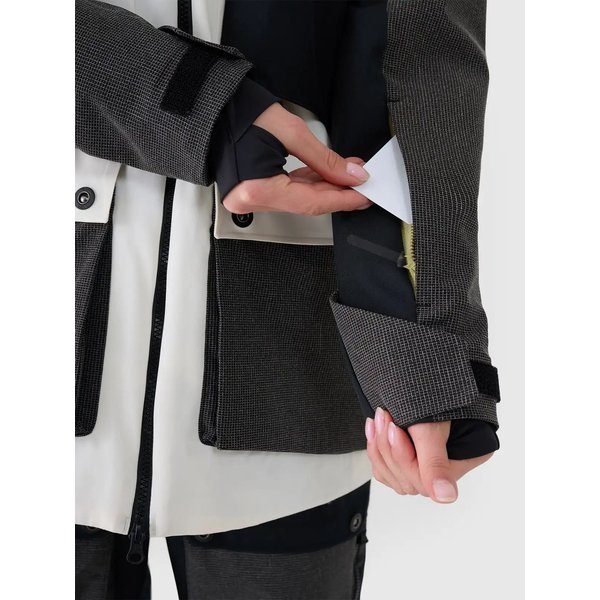 Kurtka snowboardowa damska TTJAF587 4F - złamana biel