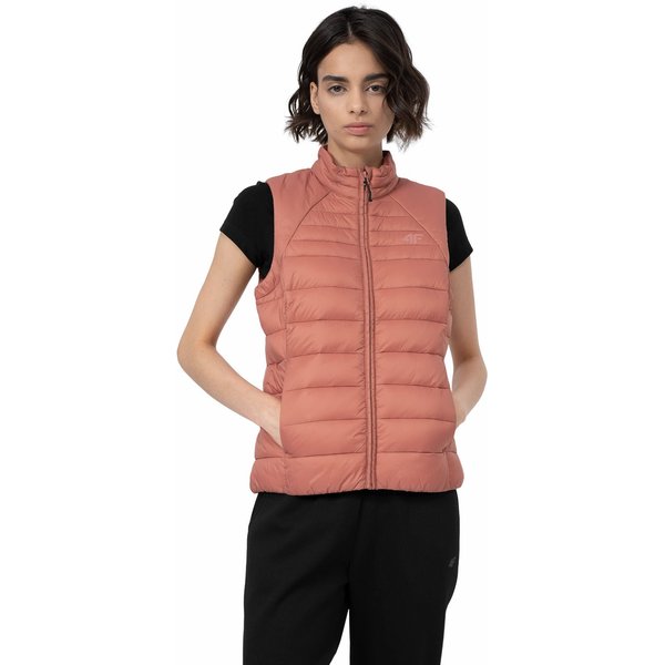 Kamizelka puchowa damska 4FSS23TDJAF091 4F - brąz