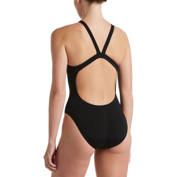 Strój kąpielowy damski HydraStrong Solid Fastback Nike Swim - czarny
