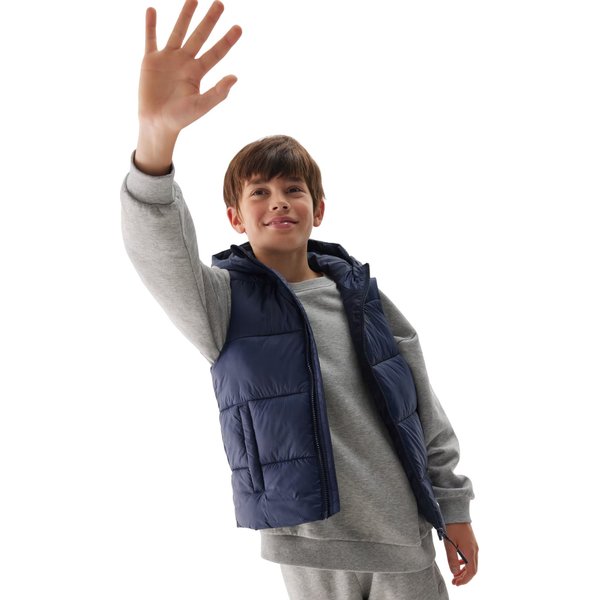 Kamizelka puchowa chłopięca TVJAM134 4F - granat