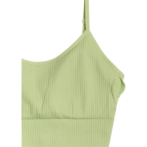 Biustonosz sportowy bezszwowy damski USBAF151 4F - jasna zieleń