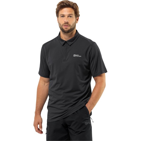 Koszulka męska polo Delgami Polo Jack Wolfskin - black