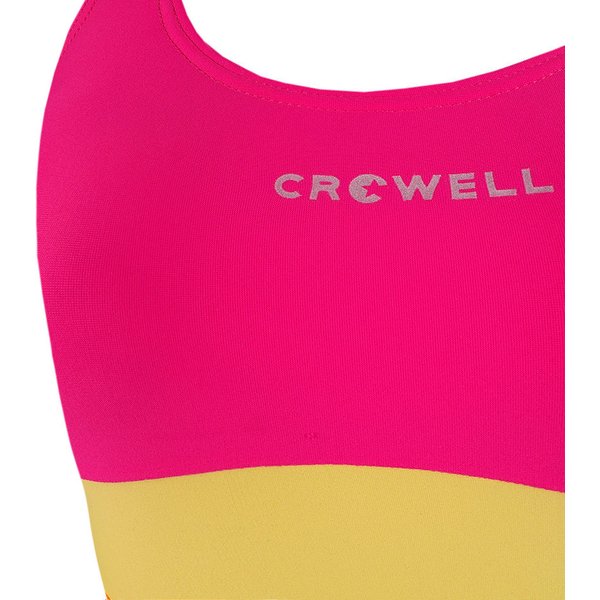 Strój kąpielowy dziewczęcy Swan Crowell - różowo-pomarańczowo-żółty