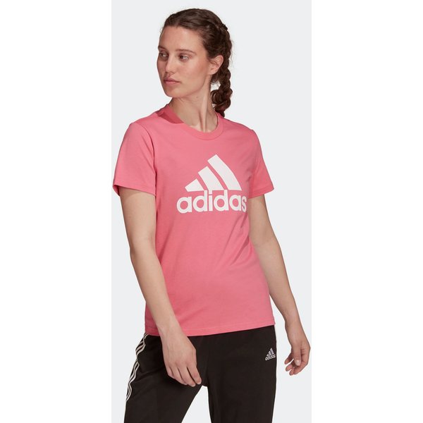 Koszulka damska Loungewear Essentials Logo Tee Adidas - rose tone/white