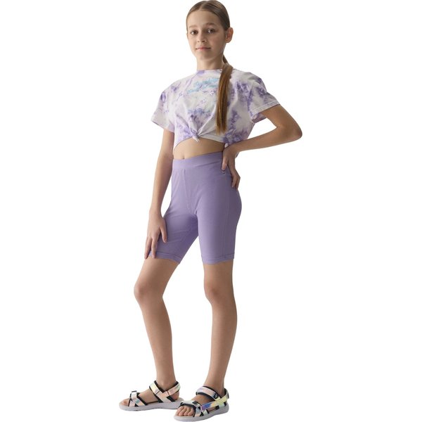 Legginsy, kolarki dziewczęce 4FJWSS24TTIGF134 4F - jasny fiolet