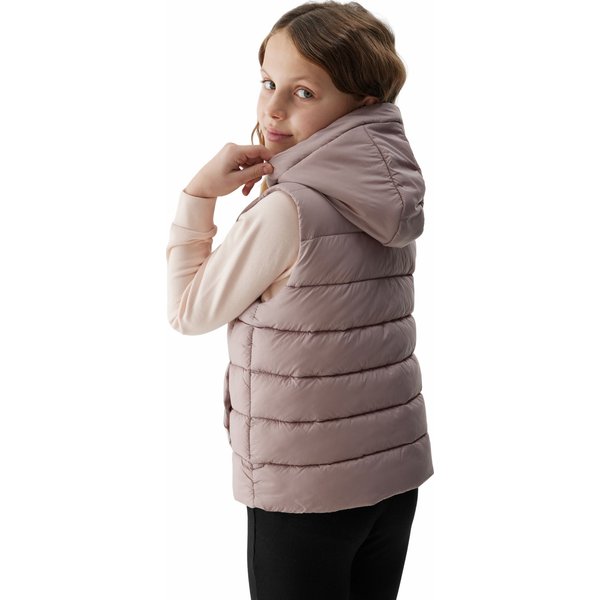 Kamizelka puchowa dziewczęca 4FJWSS24TVJAF080 4F - beż