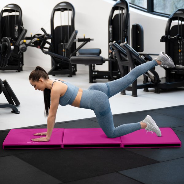 Materac gimnastyczny składany 180x60x5cm Gymtek - różowa