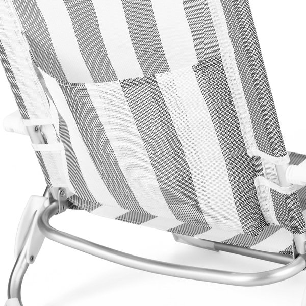 Krzesło plażowe z funkcją leżaka Sun Flex 2w1 Outtec - paski/szare