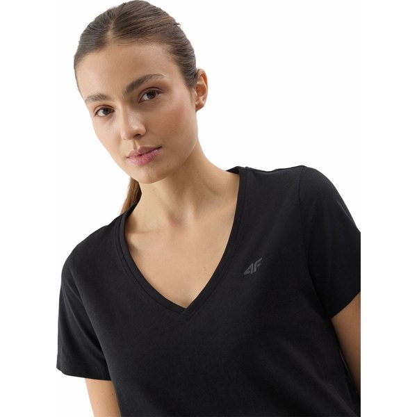 Koszulka damska 4FWSS24TTSHF1162 4F - głęboka czerń