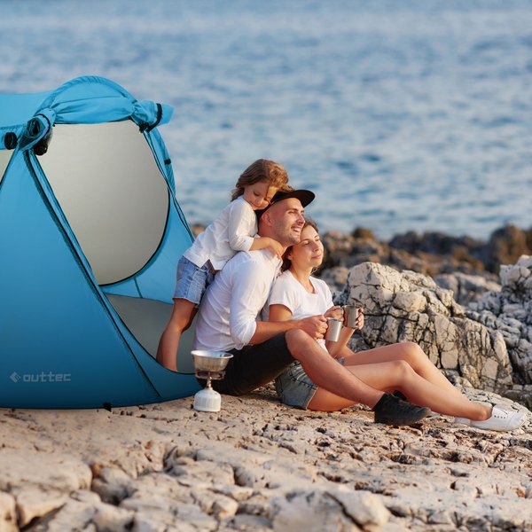 Parawan, namiot plażowy samorozkładający zamykany Canopy Outtec - Canopy niebieski II
