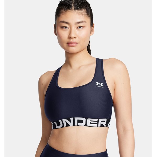 Biustonosz sportowy damski HG Mid Branded Under Armour - Midnight Navy/White