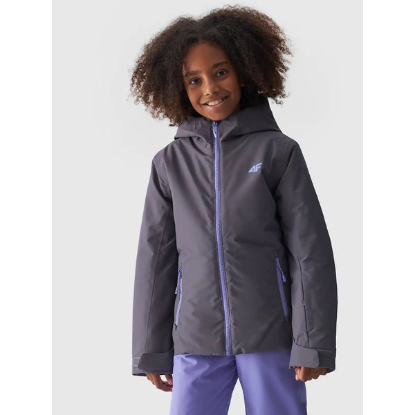 Kurtka narciarska dziewczęca TTJAF541 4F - szary