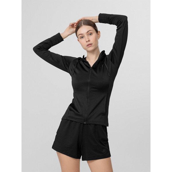 Bluza damska H4Z22 BLDF350 4F - czarna