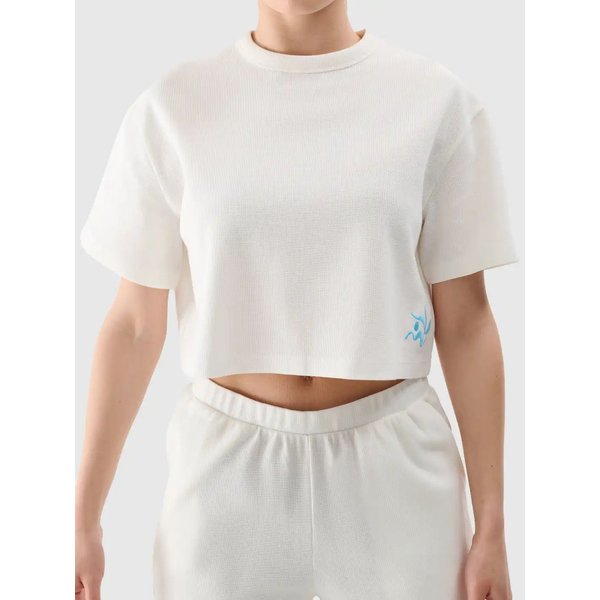 Koszulka damska TTSHF1977 4F - złamana biel