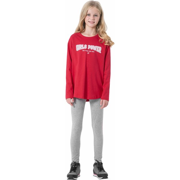 Legginsy dziewczęce HJZ22 JLEG003 4F - szare