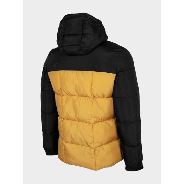 Kurtka puchowa pikowana męska H4Z22 KUMP009 4F - żółta