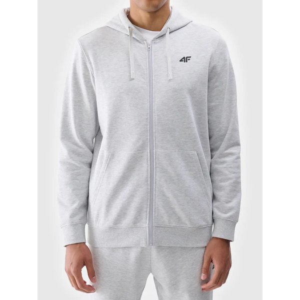 Bluza męska TSWSM1768 4F - chłodny jasny szary melanż