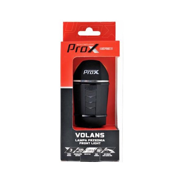 Lampa rowerowa przednia Volans 350lm 1800mAh USB + pilot Prox