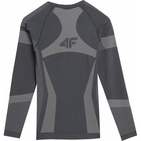 Longsleeve bezszwowy damski 4FAW23USEAF113 4F - ciemny szary