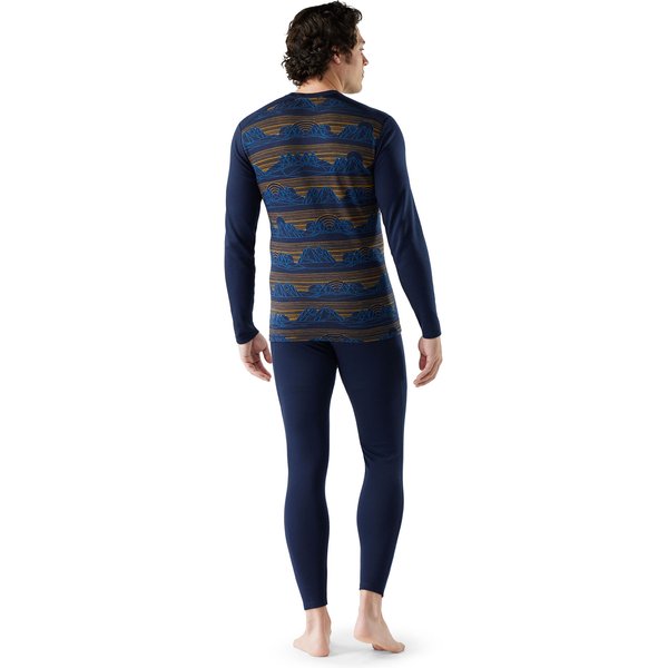 Longsleeve męski Classic Thermal Merino Base Layer Crew Boxed SmartWool - deep navy geo peaks