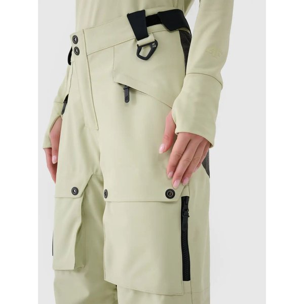 Spodnie snowboardowe damskie TFTRF701 4F - oliwkowy