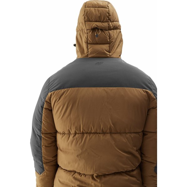 Kurtka puchowa męska 4FAW23TDJAM244 4F - jasny brąz