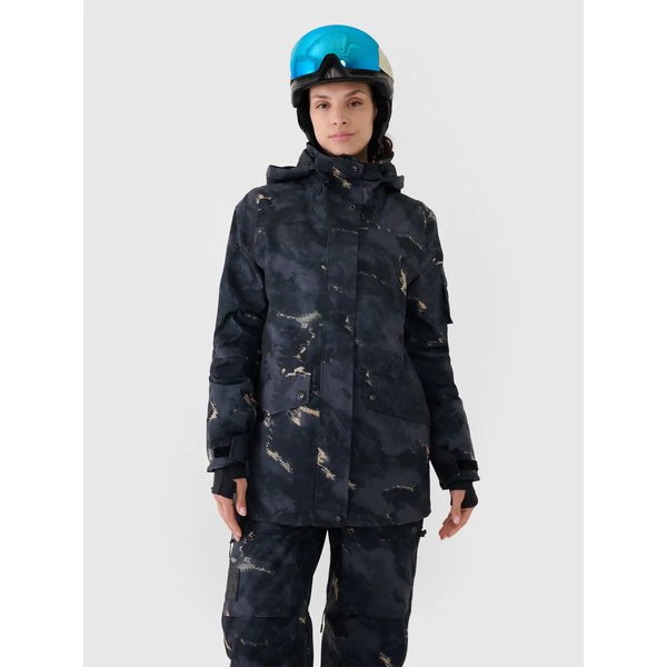 Kurtka snowboardowa damska TTJAF586 4F - multikolor allover