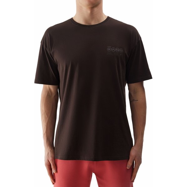 Koszulka męska 4FWSS24TTSHM1286 4F - ciemny brązowy