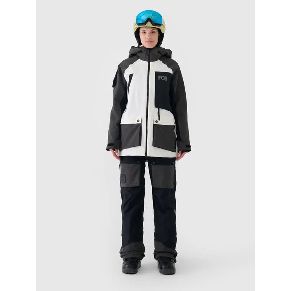 Kurtka snowboardowa damska TTJAF587 4F - złamana biel