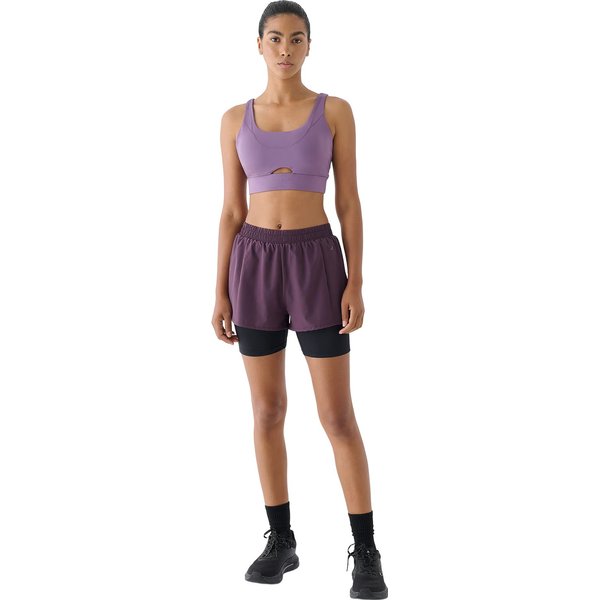 Spodenki damskie TFSHF632 2w1 4F - ciemny fiolet