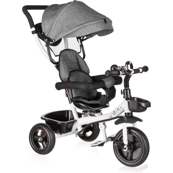 Rowerek trójkołowy 3w1 obracany Stars - szary